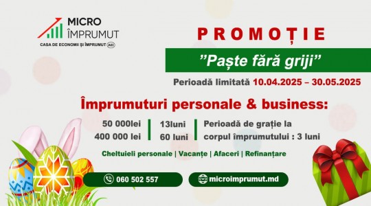Promoție „Paște fără griji” la microimprumut.md