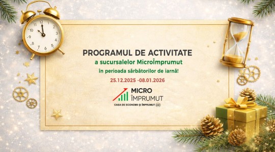 Program de activitate în perioada sărbătorilor de iarnă!